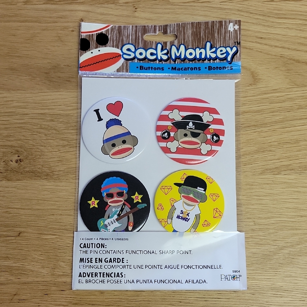 Sock Monkey Button Set 2012